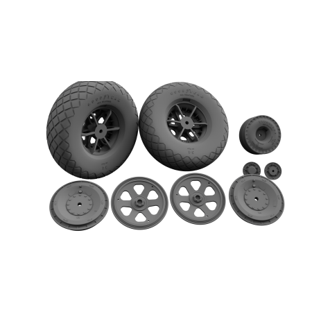 Zestaw kół do Republic P-47 Thunderbolt – opona Diamond Tread – skala 1:33